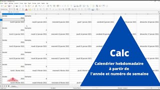 FORMATION  Calc  Calendrier hebdomadaire à partir de lannée et numéro de semaine [upl. by Ykciv]