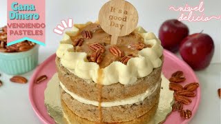 🍏 PASTEL de MANZANA con NUECES o TARTA de manzana GANA DINERO vendiendo PASTELES 🍁 receta de OTOÑO [upl. by Kirtap]