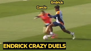 Endrick trolling Fran García in oneonone challenge training ahead Valencia  Real Madrid News [upl. by Saisoj]