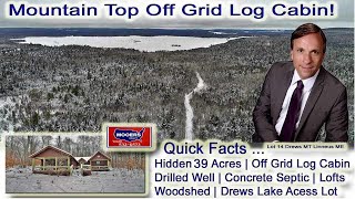 Off Grid Mountain Top Log Cabin  39 Acres 69500 [upl. by Firman]