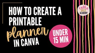 How to make a printable planner in Canva  customize a financial planner in 15 minutes [upl. by Tybi]