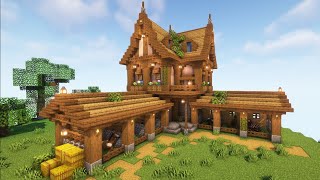 Minecraft  How to build a Stables Medieval Stable House  Tutorial [upl. by Sevein]