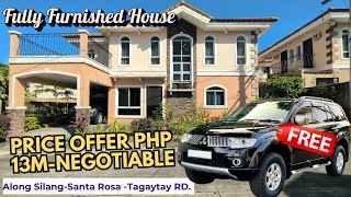 Fully Furnished House and Lot For Sale With Mitsubishi Montero Sport  Verona Silang Cavite [upl. by Ramahs]