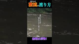 激流を渡る時の注意点。間違えると足すくわれて浮きます。＃激流＃流される＃川 [upl. by Qiratla506]