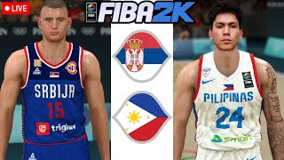 FIBA 2024  SERBIA vs PHILIPPINES  NBA 2K24 PC [upl. by Eelana]