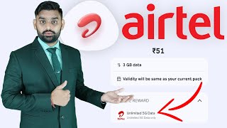 Airtel Rs51 Plan Details  Airtel 5G Plus Upgrade Plan Rs51 For Unlimited 5G Data  Airtel 5G Data [upl. by Eirrek]