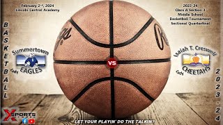 Summertown MS Girls Basketball vs Creswell Middle  Sectional  2124 [upl. by Terrej]