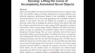 Few Shot Object Detection in Remote Sensing Lifting the Curse of Incompletely Annotated Novel Objec [upl. by Sher]