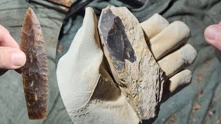 1879  Flintknapping an Agate Basin From Knife River Flint [upl. by Dinsmore88]