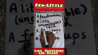 ESL grammar  quantifiers  a few vs a little shorts youtube [upl. by Malilliw661]