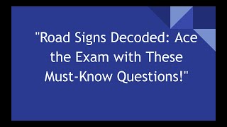 quotDVLA Road Signs DecodedAce the Exam with These MustKnow Questionsquotdvla ghana africaroadsigns [upl. by Tiffie]