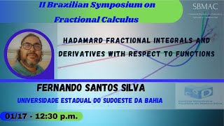 Hadamard fractional integrals and derivatives with respect to functions [upl. by Ynobe222]