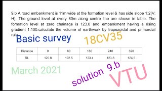 Calculation of volume by trapezoidal amp prismoidal rule  basic survey18CV35mar2021VTU examination [upl. by Rengia303]