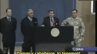 Paul Bremer anunciando captura de Saddam Hussein quotLo tenemosquot 14122003 [upl. by Frager]