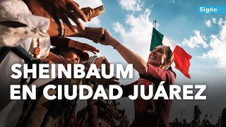 Claudia Sheinbaum hace primera gira de campaña en Ciudad Juarez Chihuahua [upl. by Fronniah]