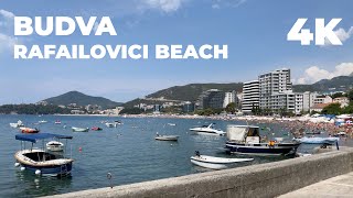 4K 60fps Budva  Rafailovici 2022 Montenegro Walking tour with natural sound [upl. by Salomone]