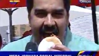 Maduro despreció una arepa del pueblo quotya comí vengo llenoquot dijo [upl. by Anitnegra]