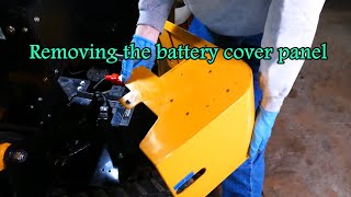 How to remove battery cover panel on Chinese mini excavator Landhero [upl. by Asiel506]