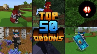 Los MEJORES 50 ADDONS para MINECRAFT BEDROCK 12131 Y MAS ADDONS  MODS PARA MINECRAFT PE 121 [upl. by Perretta]