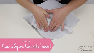 How to cover a square cake with fondant [upl. by Mahala375]