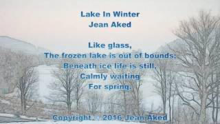 Lake In Winter a reverse cinquain written by Jean Aked [upl. by Noteek]