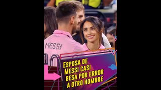 Esposa de Messi casi besa por error a otro hombre [upl. by Arimahs915]