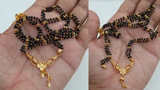 latest light weight gold mangalsutra designs with price  new gold black beads mangalsutra designs [upl. by Assela]