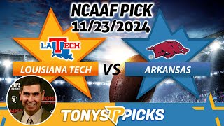 Louisiana Tech vs Arkansas Pick 112324 NCAAF Week 13 Pick to Wager [upl. by Ayikat218]