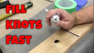 The fastest way for filling knots in wood with epoxy [upl. by Rebmaed]