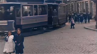 4K 60 fps Leipzig Lindenau 1910 Germany Jahrmarkt AIcolorized speedcorrected sound added [upl. by Xel]