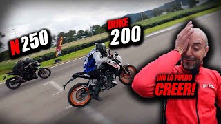 🔥KTM DUKE 200 🆚 PULSAR N250❌ Fullgass Drag Race Cuarto de milla batallas fullgass [upl. by Hepsoj]