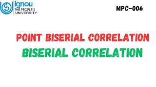 Point Biserial Correlation and Biserial Correlation MPC006 [upl. by River]