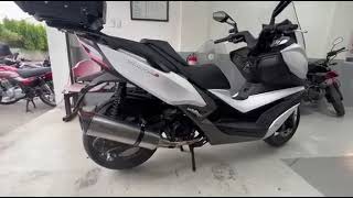 Kymco Xciting S 400i 2022 with Akrapovic full system exhaust sound check without silencer tip [upl. by Uyekawa]