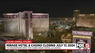 Mirage Hotel amp Casino closing date announced [upl. by Nellahs]