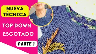 💙El secreto mejor guardado del crochet 😲cómo hacer un canesú escotado sin complicaciones [upl. by Onitsirc59]