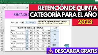 RETENCIÓN DE 5TA CAT 2023  Plantilla Gratis [upl. by Feriga908]