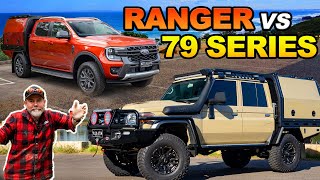 2023 FORD RANGER vs LANDCRUISER 79 SERIES Which is the better touring 4WD [upl. by Nrobyalc]