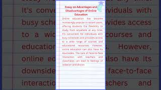 Essay on Advantages and Disadvantages of Online Education [upl. by Chatwin875]