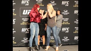 Cris Cyborg vs Holly Holm staredown [upl. by Sugna]