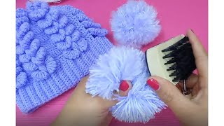 ¿No sabes como hacer pompones 🧶 tipo peluche 🐻 🤔PUES NO TE PREOCUPES 😁 YO TE AYUDO 🤩 Idea fácil [upl. by Ngo]