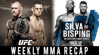 Weekly MMA Recap Michael Bisping Defeats Anderson Silva McGregor VS Diaz UFC London Results More [upl. by Boaten]