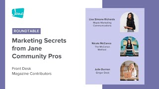 Marketing Secrets from Jane App Community Pros [upl. by Lehcyar]