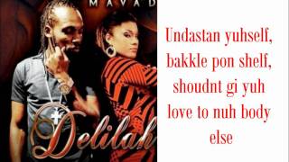 Mavado  Delilah LYRICS ON SCREEN 2011 Dancehall music [upl. by Karon420]