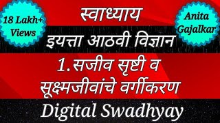 स्वाध्याय। वर्ग आठवा विज्ञान।सजीव सृष्टी व सूक्ष्मजीवांचे वर्गीकरण ।‌ swadhyay sajiv srushti । std 8 [upl. by Sedecrem]