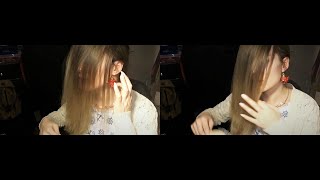 ASMR Hair brushing 《Sideway amp Over face wmixed bristle brush》 [upl. by Inalan453]