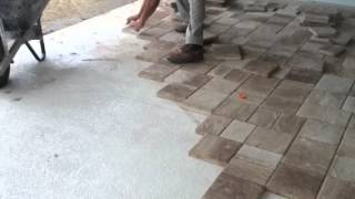 Laying Thin Pavers Over Concrete [upl. by Derag263]