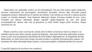 Bacalaureat limba și literatura romana Indicatiile scenice [upl. by Riabuz]