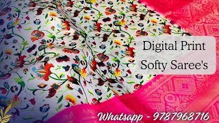 💫 Budget Pricela Sarees Vaangalam  ✨ Digital Printed Softy Sarees 💞  thangamtex sarees [upl. by Ecirtnas625]