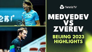 Daniil Medvedev vs Alexander Zverev  Beijing 2023 SemiFinal Highlights [upl. by Ellertal]