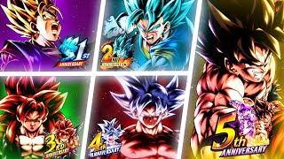 Using EVERY ANNIVERSARY Meta Team in Dragon Ball LEGENDS [upl. by Atiran]